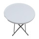 Τραπέζι catering - συνεδρίου Capri Megapap πτυσσόμενο - στρογγυλό μονοκόμματη επιφάνεια χρώμα λευκό του πάγου Ø80x74εκ.
