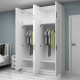Ντουλάπα ρούχων Vivian Megapap τετράφυλλη με πατάρι χρώμα λευκό 160x51,8x240εκ.