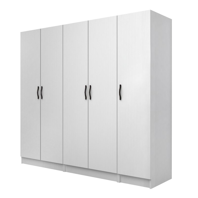 Ντουλάπα ρούχων Vivian Megapap πεντάφυλλη χρώμα λευκό 200x51,8x181εκ.