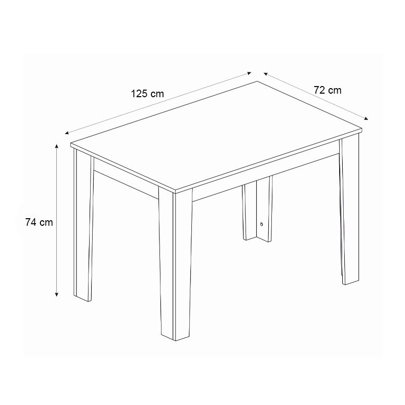 Σετ τραπεζαρία 5τμχ Darlen - Vela Megapap χρώμα sencron black - λευκό 125x72x74εκ.