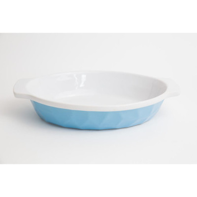 ΠΥΡΙΜΑΧΟ ΣΚΕΥΟΣ ΟΒΑΛ ΑΝΑΓΛΥΦΟ ΓΑΛΑΖΙΟ/ΛΕΥΚΟ 32χ21,5χ6cm