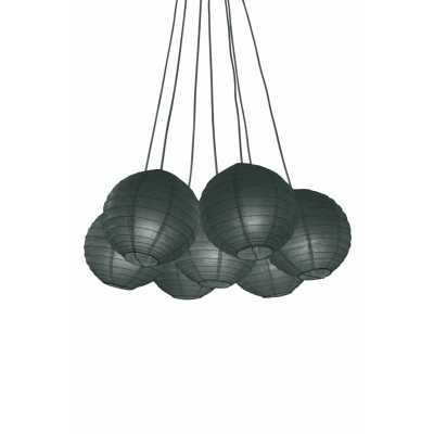 ΦΩΤΙΣΤΙΚΟ ΚΡΕΜΑΣΤΟ ΜΕ 7 ΧΑΡΤΙΝΕΣ  ΜΑΥΡΕΣ ΜΠΑΛΕΣ Φ20cm x Y60cm