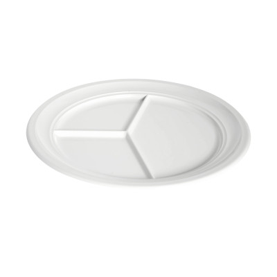 Πιάτο 3 θέσεων Φ24cm Λευκό - SKU -409116