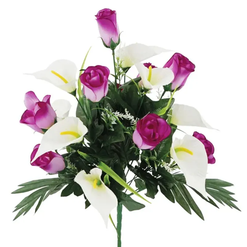 ΜΠΟΥΚΕΤΟ ΜΩΒ/ΛΕΥΚΟ ΚΑΛΑΣ-ΤΡΙΑΝΤΑΦΥΛΛΟ Χ18 - Φ36x50cm 12/48ΚΙΒ