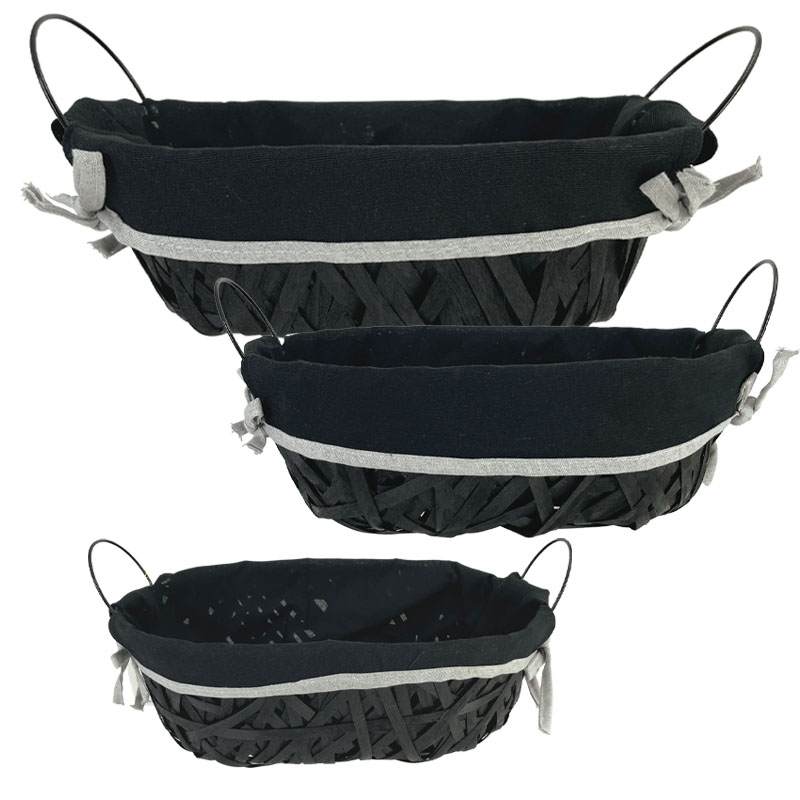 ΠΑΝΕΡΙ ΨΑΘΑ ΕΠΕΝΔΥΣΗ ΜΕ ΥΦΑΣΜΑ ΣΕΤ/3 ΜΑΥΡΟ/ΓΚΡΙ ΟΒΑΛ - L:39x29x12, M:34x24x11, S:30x20x10cm 6/KIB ΠΑΝΕΡΙ ΨΑΘΑ ΕΠΕΝΔΥΣΗ ΜΕ ΥΦΑΣΜΑ ΣΕΤ/3 ΜΑΥΡΟ/ΓΚΡΙ ΟΒΑΛ - L:39x29x12, M:34x24x11, S:30x20x10cm 6/KIB