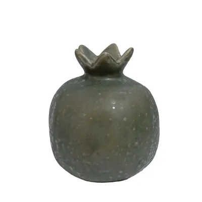 ΡΟΔΙ ΚΕΡΑΜΙΚΟ ΓΚΡΙ-ΛΑΔΙ ΣΤΑΜΠΩΤΟ ΜΕΣΑΙΟ -  9x10cm 1/54ΚΙΒ