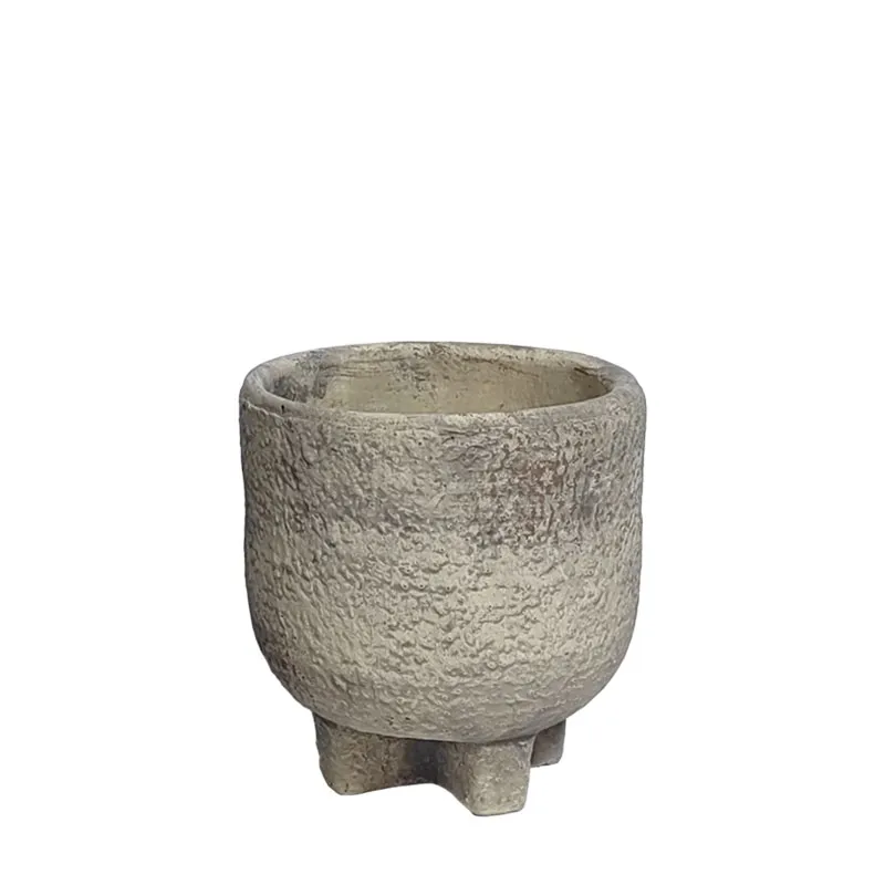 ΚΑΣΠΩ ΣΤΡΟΓΓΥΛΟ ΓΚΡΙ ΣΚΟΥΡΙΑΣ ΜΕ ΠΟΔΙΑ - Φ12.5x14cm 2/18ΚΙΒ