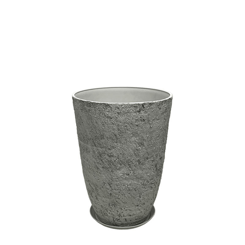 STONE POLYRESIN ΚΑΣΠΩ ΜΕ ΠΙΑΤΟ ΓΚΡΙ ΦΘΑΡΜΕΝΟΣ ΒΡΑΧΟΣ ΜΙΚΡΟ - Φ35.5x49.5cm