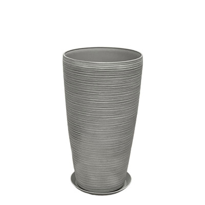 STONE POLYRESIN ΚΑΣΠΩ ΜΕ ΠΙΑΤΟ ΓΚΡΙ ΜΕΣΑΙΟ - Φ32x58cm