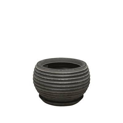 POLYRESIN ΚΑΣΠΩ ΜΕ ΠΙΑΤΟ ΜΑΥΡΟ ΠΑΛΑΙΩΜΕΝΟ ΓΑΒΑΘΑ ΜΙΝΙ - Φ29x19cm