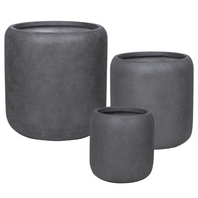 ΚΑΣΠΩ FIBERCLAY ΣΕΤ/3 ΓΚΡΙ ΑΝΘΡΑΚΙ ΒΑΡΕΛΙ ΠΟΜΠΕ - S:Φ32x34, M:Φ42x43, L:Φ54x55cm 16/ΠΑΛ