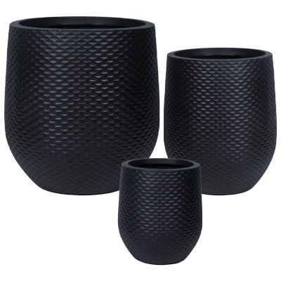 ΚΑΣΠΩ FIBERCLAY ΣΕΤ/3 ΜΑΥΡΟ ΦΟΛΙΔΩΤΟ - S:Φ28x32, M:Φ37x45, L:Φ52x54cm 16/ΠΑΛ