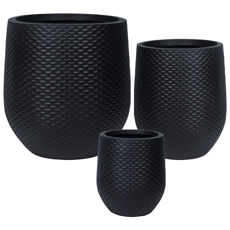 ΚΑΣΠΩ FIBERCLAY ΣΕΤ/3 ΜΑΥΡΟ ΦΟΛΙΔΩΤΟ - S:Φ28x32, M:Φ37x45, L:Φ52x54cm 16/ΠΑΛ