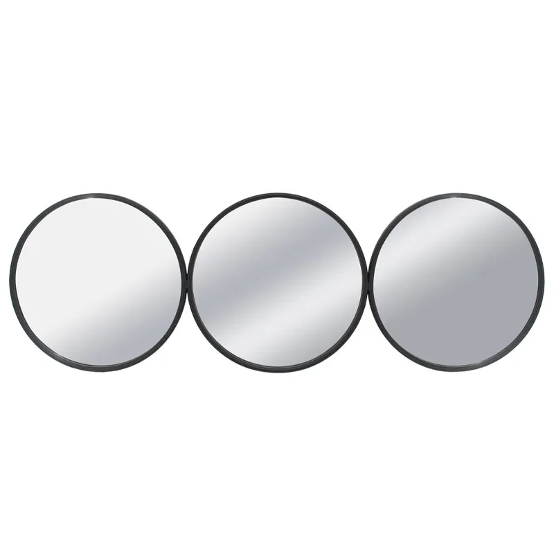 ΜΕΤΑΛΛΙΚΟΣ ΚΑΘΡΕΦΤΗΣ ΤΟΙΧΟΥ ΜΑΥΡΟ ΟΡΙΖΟΝΤΙΟΣ/ΚΥΚΛΟΙ (ΣΥΝΘΕΣΗ X3) - 105x2.5x35cm 2/KIB