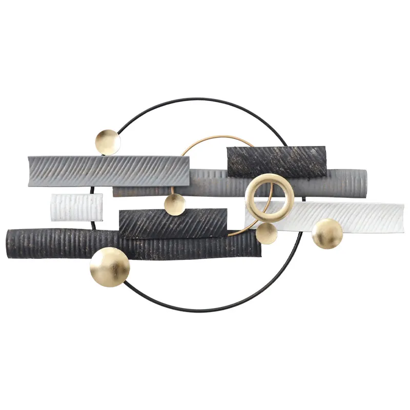 ΜΕΤΑΛΛΙΚΟ ΤΟΙΧΟΥ ΧΡΥΣΟ/ΜΑΥΡΟ/ΓΚΡΙ ΣΧΗΜΑΤΑ ΑΦΗΡΗΜΕΝΟ - 78.1x42.5x4.4cm 4/KIB