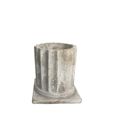 ΚΑΣΠΩ ΣΤΡΟΓΓΥΛΟ ΛΕΥΚΟ/ΧΡΥΣΟ ΠΑΛΑΙΩΜΕΝΟ ΒΑΣΗ ΚΙΟΝΑ ΜΙΚΡΟ - Φ12.5x13.5cm 1/16KIB