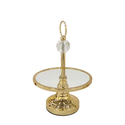 ΟΡΝΤΕΡΒΙΕΡΑ ΜΕΤΑΛΛΙΚΗ ΧΡΥΣΟ/ΛΕΥΚΟ ΜΟΝΗ ΣΤΡΟΓΓΥΛΗ ΙΣΙΑ ΜΕΓΑΛΗ ΜΕ ΚΡΥΣΤΑΛΛΟ & ΓΥΑΛΙ - Φ23x35cm 12/ΚΙΒ