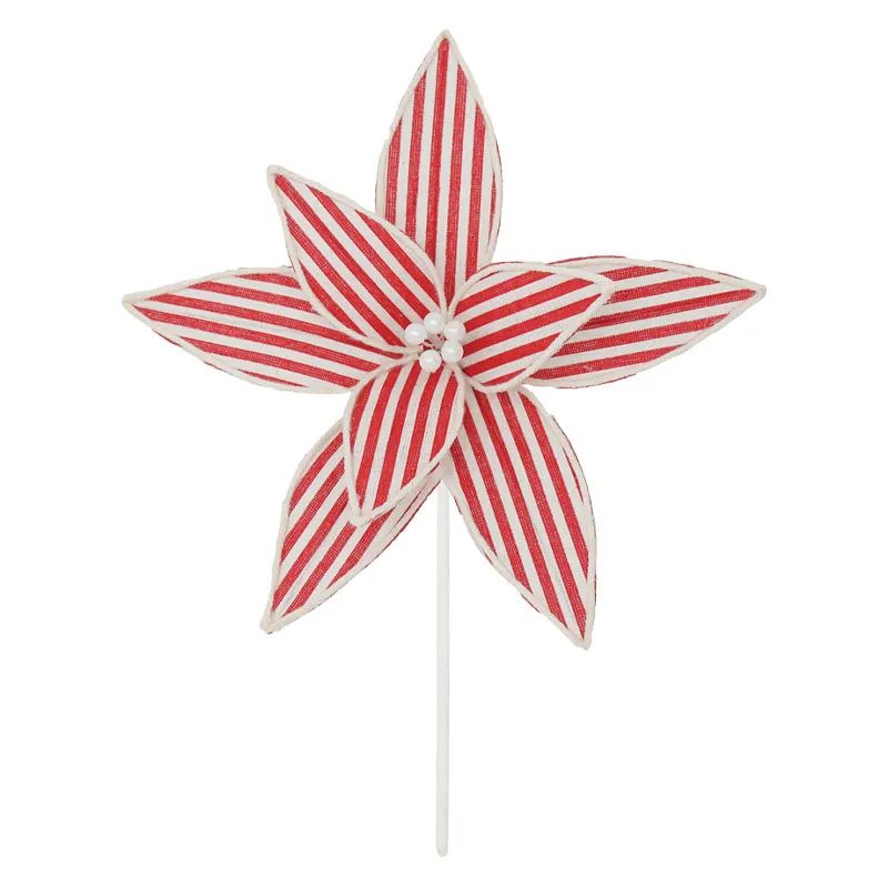 ΧΡΙΣΤΟΥΓΕΝNΙΑΤΙΚΟ ΠΙΚ ΑΛΕΞΑΝΔΡΙΝΟ ΚΟΚΚΙΝΟ/ΑΣΠΡΟ ΡΙΓΕ - Φ30cm Υ30cm 360/ΚΙΒ