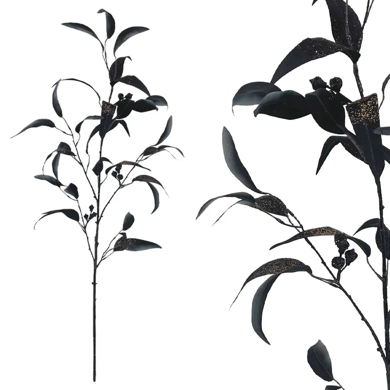 ΚΛΑΔΙ ΕΥΚΑΛΥΠΤΟΥ ΜΑΥΡΟ/ΧΡΥΣΟ ΜΕ ΚΑΡΠΟΥΣ ΚΑΙ ΓΚΛΙΤΕΡ - Φ30x99cm 24/144ΚΙΒ