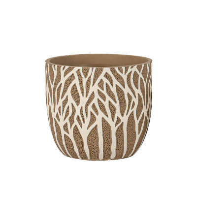 ΚΑΣΠΩ ΤΣΙΜΕΝΤΕΝΙΟ ΚΑΦΕ-ΛΕΥΚΟ ΣΤΡΟΓΓΥΛΟ ΚΛΑΔΙΑ ΔΕΝΤΡΑ Φ22x20cm - 1/4ΚΙΒ ΚΑΣΠΩ ΤΣΙΜΕΝΤΕΝΙΟ ΚΑΦΕ-ΛΕΥΚΟ ΣΤΡΟΓΓΥΛΟ ΚΛΑΔΙΑ ΔΕΝΤΡΑ Φ22x20cm - 1/4ΚΙΒ