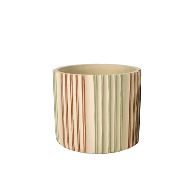 ΚΑΣΠΩ ΤΣΙΜΕΝΤΕΝΙΟ ΜΠΕΖ ΚΑΘΕΤΕΣ ΓΡΑΜΜΕΣ ΠΡΑΣΙΝΕΣ/ΚΟΚΚΙΝΕΣ - Φ16.5x15cm 12/12ΚΙΒ