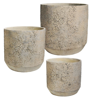 ΚΑΣΠΩ ΤΣΙΜΕΝΤΕΝΙΟ ΣΕΤ/3 ΜΠΕΖ ΠΑΛΑΙΩΜΕΝΟ ΣΚΑΣΤΟ - L:Φ30x29.5, M:Φ26x25.5, S:Φ22.5x22cm 84/ΠΑΛ