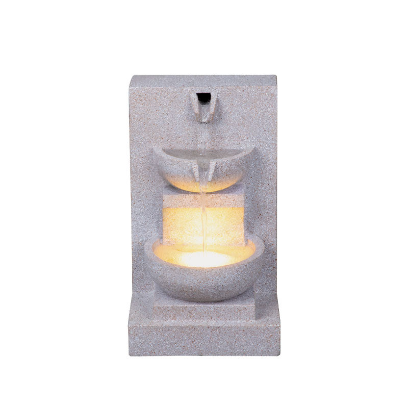 ΕΠΙΔΑΠΕΔΙΟ ΣΥΝΤΡΙΒΑΝΙ ΔΙΑΚΟΣΜΗΣΗΣ ΓΚΡΙ ΠΕΤΡΙΝΟ ΜΕ ΦΩΣ ΚΥΚΛΑΔΙΤΙΚΗ ΒΡΥΣΗ ΜΕ 2 ΕΠΙΠΕΔΑ - 20x16.5x35cm 1/ΚΙΒ