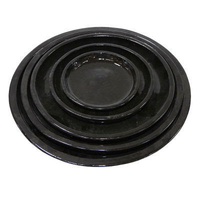 ΣΕΤ/5 ΠΙΑΤΑΚΙΑ ΠΗΛΙΝΑ ΜΑΥΡΑ ΣΤΡΟΓΓΥΛΑ - XS:Φ14.5x2, S:Φ20x2.5, M:Φ23x3.4, L:Φ30.5x4.5, XL:Φ35.5x4.5cm