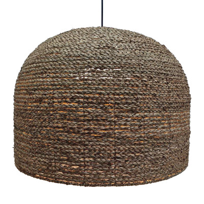 ΚΑΠΕΛΟ ΦΩΤΙΣΤΙΚΟΥ ΟΡΟΦΗΣ ΚΡΕΜΑΣΤΟ ΚΑΦΕ ΜΠΟΧΟ ΜΕ ΠΛΕΞΗ ΚΑΛΑΘΙΟΥ - Φ60.5x41.5cm 2ΚΙΒ