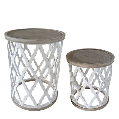 ΞΥΛΙΝΑ ΤΡΑΠΕΖΑΚΙΑ ΣΕΤ/2 ΣΤΡΟΓΓΥΛΑ - L:59x78 S:46.5x57.5cm 1/ΚΙΒ