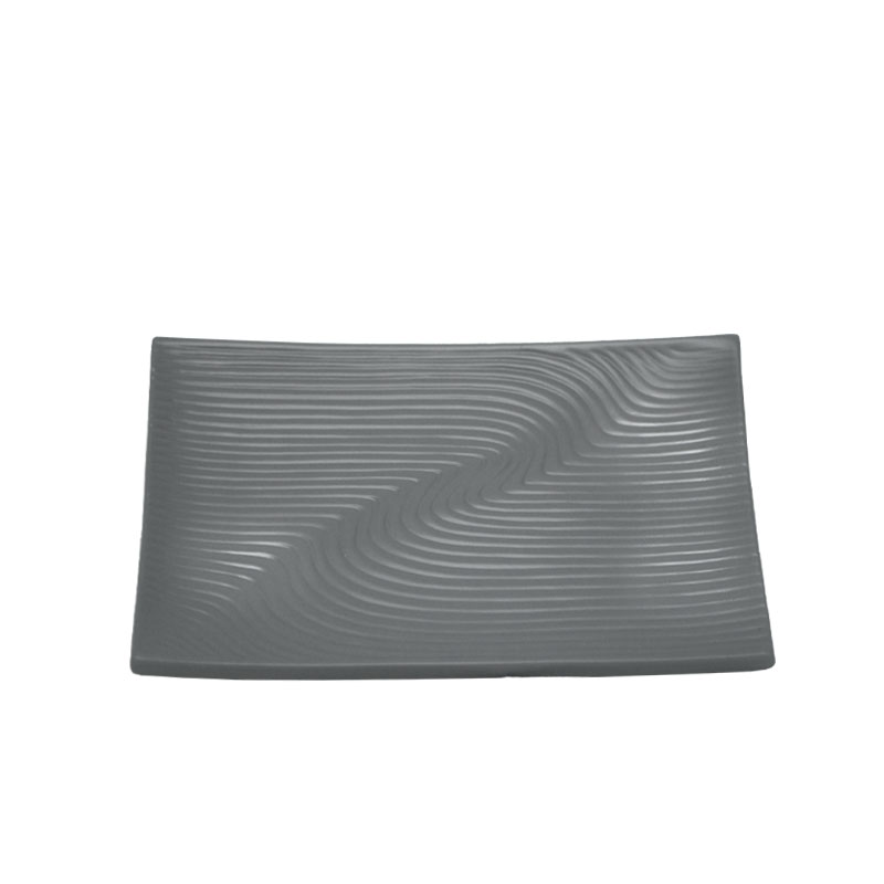 ΔΙΑΚΟΣΜΗΤΙΚΗ ΚΕΡΑΜΙΚΗ ΠΙΑΤΕΛΑ ΓΚΡΙ ΓΡΑΜΜΩΤΟ - 33.2x20.3x3.5cm 3/24ΚΙΒ