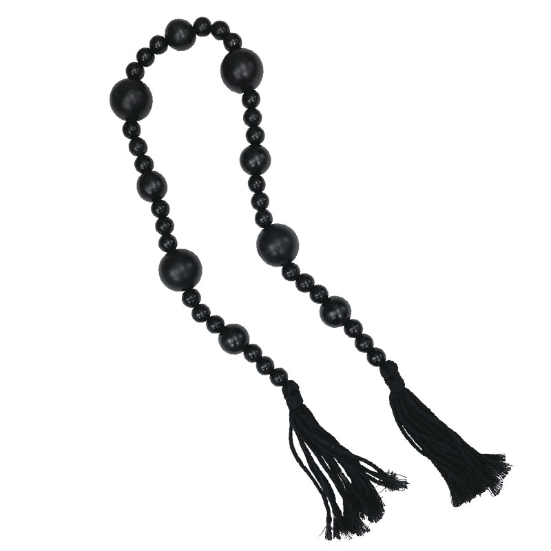 ΔΙΑΚΟΣΜΗΤΙΚΟ ΚΟΜΠΟΛΟΪ ΞΥΛΙΝΟ ΜΑΥΡΟ ΜΕ ΦΟΥΝΤΕΣ - 40cm 120/KIB