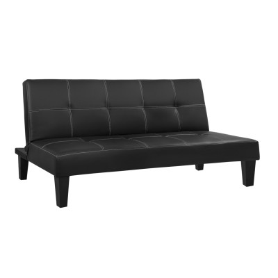 ΚΑΝΑΠΕΣ ΚΡΕΒΑΤΙ 3Θ HM3002.02 ΜΑΥΡΟΣ PU ΜΕ ΓΑΖΙΑ 186x90x82