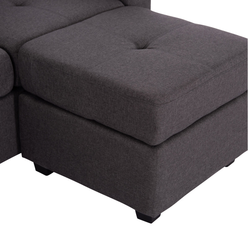 ΚΑΝΑΠΕΣ ΑΝΑΣΤΡΕΨΙΜΗ ΓΩΝΙΑ PAGE HM3004.02 ΜΕ ΓΚΡΙ ΥΦΑΣΜΑ 205X140X87Y εκ.