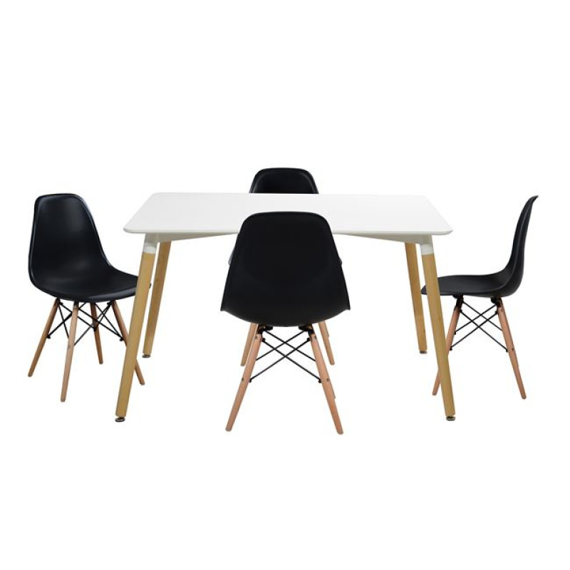 ΣΕΤ ΤΡΑΠΕΖΑΡΙΑ 5Τ ΤΡΑΠΕΖΙ MINIMAL 120x80x73 cm-TWIST ΜΑΥΡΕΣ HM10080.02