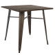 ΤΡΑΠΕΖΙ ΜΕΤΑΛΛΙΚΟ ΣΕ ΧΡΩΜΑ RUSTY ΚΑΙ ΞΥΛΟ HM0611.04 80x80x76εκ