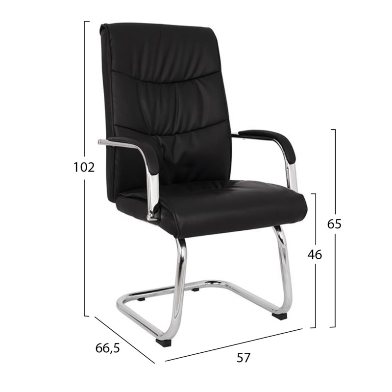 ΠΟΛΥΘΡΟΝΑ JACOB HM1045.11 ΜΑΥΡΟ PU ΜΕ ΒΑΣΗ ΧΡΩΜΙΟΥ 57x66,5x102 cm
