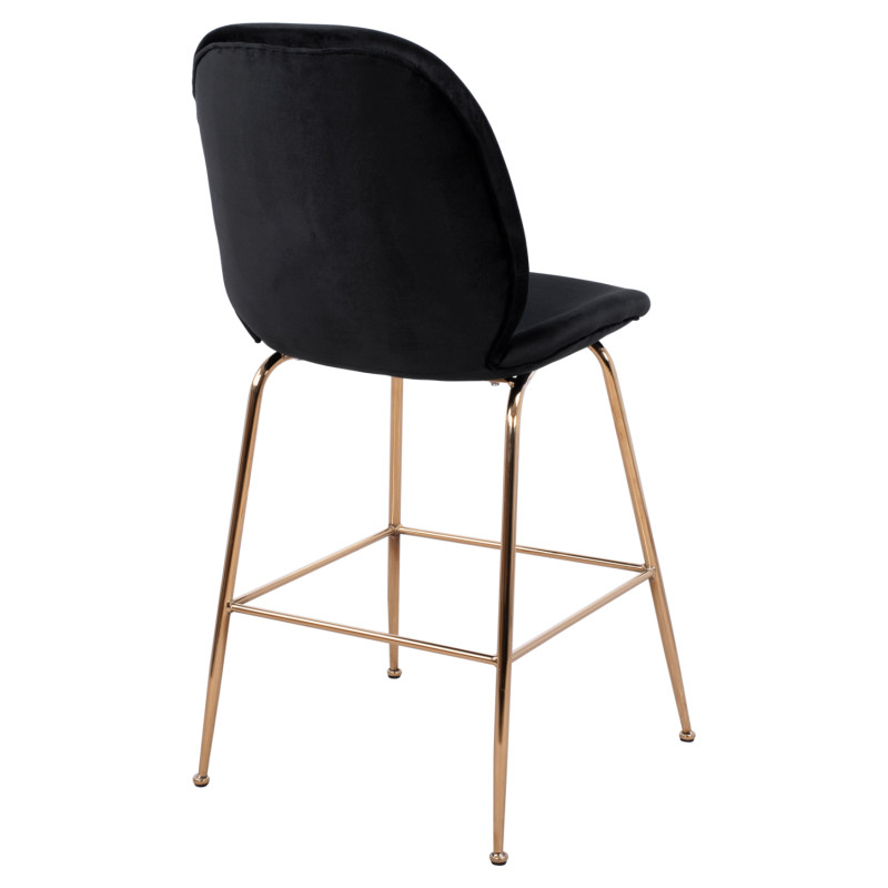 ΣΚΑΜΠΟ ΜΕΣΑΙΟΥ ΥΨΟΥΣ NORA HM8524.04 ΒΕΛΟΥΔΟ ΜΑΥΡΟ & ΧΡΥΣΟ ΜΕΤΑΛΛΙΚΟ ΣΚΕΛΕΤΟ 48x61x103Υ εκ.