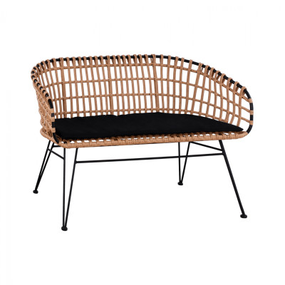 ΠΑΓΚΑΚΙ ΜΕΤΑΛΛΙΚΟ ALLEGRA HM5692 ΜΕ WICKER ΜΑΥΡΟ-ΜΠΕΖ 124x57x77Υ εκ. ΠΑΓΚΑΚΙ ΜΕΤΑΛΛΙΚΟ ALLEGRA HM5692 ΜΕ WICKER ΜΑΥΡΟ-ΜΠΕΖ 124x57x77Υ εκ.