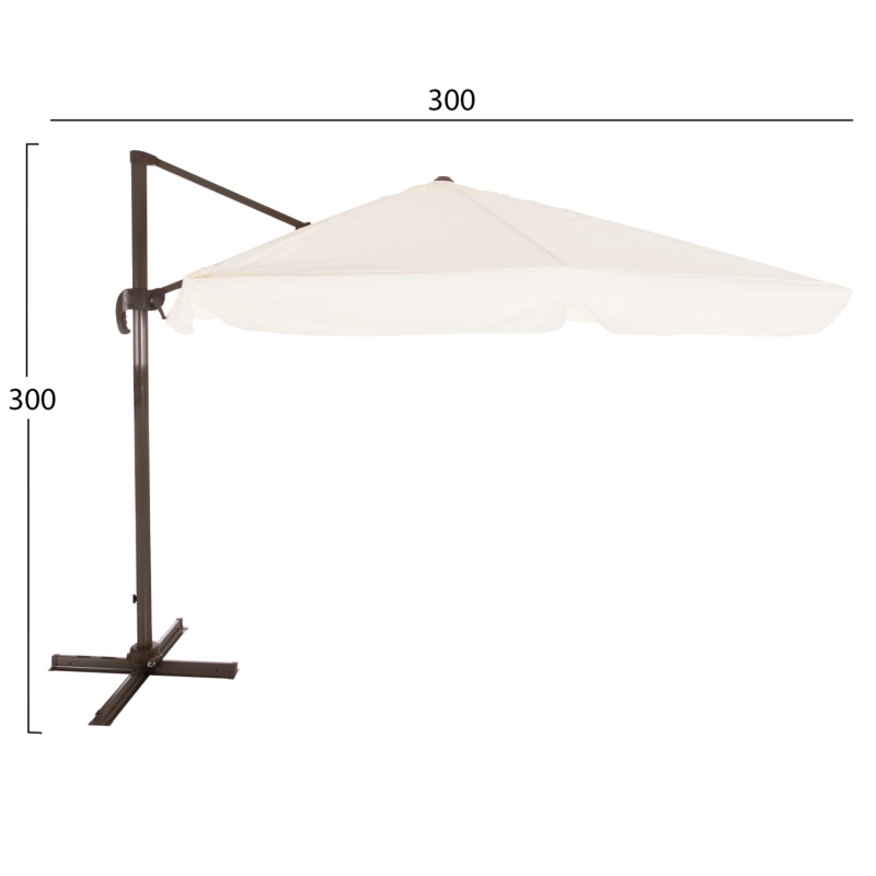 ΟΜΠΡΕΛΑ ΕΠΑΓΓΕΛΜΑΤΙΚΗ SHADER ALU ΚΡΕΜΑΣΤΗ 3X3 360 ΜΟΙΡΩΝ ME ΕΚΡΟΥ ΠΑΝΙ HM6025.01