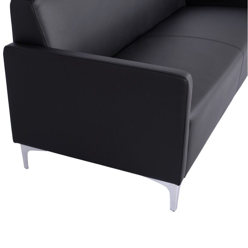 ΚΑΝΑΠΕΣ 3ΘΕΣΙΟΣ NELLIE HM3159.31 ΜΕ ΜΑΥΡΟ PU 163x71x71Υ εκ.