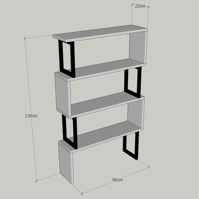 ΒΙΒΛΙΟΘΗΚΗ INGRID ΚΑΡΥΔΙ ΜΕ ΜΑΥΡΟ ΣΚΕΛΕΤΟ HM8867.01 80x22x128 εκ.