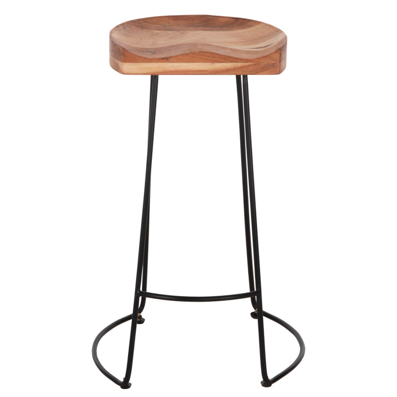 ΣΚΑΜΠΟ BAR ELEANOR HM8363.11 ΜΑΣΙΦ ΞΥΛΟ ΑΚΑΚΙΑΣ-ΜΕΤΑΛΛΟ 50x43x78Υεκ.