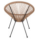 ΠΟΛΥΘΡΟΝΑ ACAPULCO Τ. ΦΩΛΙΑ ΜΕΤΑΛΛΟ ΜΑΥΡΟ ΜΕ TWISTED WICKER HM5871.01 70x73x79 εκ.