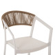 ΣΚΑΜΠΟ ΑΛΟΥΜΙΝΙΟΥ HM5892.12 ΜΕΣΑΙΟΥ ΥΨΟΥΣ RATTAN & TEXTLINE ΛΕΥΚΟ ΜΠΕΖ 55x56,5x99Y