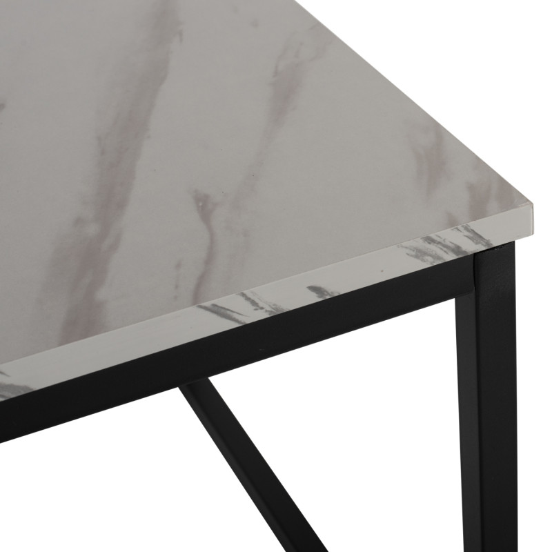 ΤΡΑΠΕΖΙ ΣΑΛΟΝΙΟΥ SAFFRON HM8975.12 ΜΕΛΑΜΙΝΗ ΛΕΥΚΟ ΜΑΡΜΑΡΟ 95x55x43Υεκ.