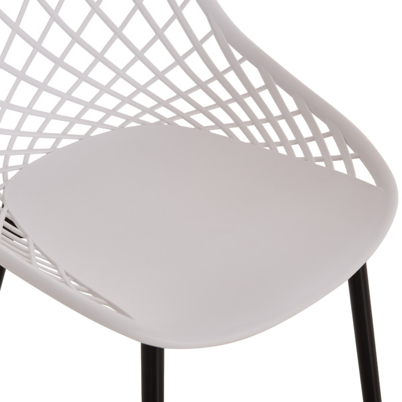 ΚΑΡΕΚΛΑ ΠΟΛΥΠΡΟΠΥΛΕΝΙΟΥ ΛΕΥΚΗ LIO ΜΕ ΜΕΤΑΛΛΙΚΑ ΠΟΔΙΑ ΜΑΥΡΑ HM9524.01 52x53x82Υ εκ.