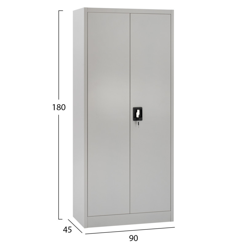 ΝΤΟΥΛΑΠΑ ΜΕΤΑΛΛΙΚΗ HM5961.01 ΜΕ ΧΩΡΙΣΜΑ ΔΙΦΥΛΛΗ ΑΝΟΙΧΤΟ ΓΚΡΙ 90Χ40Χ180Yεκ.