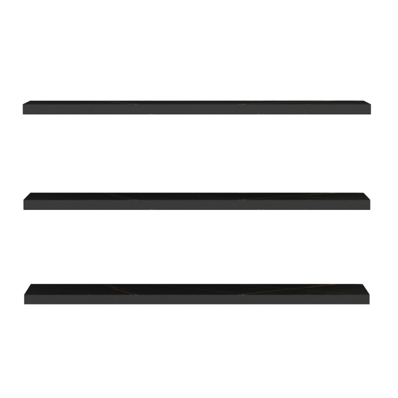 ΣΕΤ 3 ΡΑΦΙΑ ΤΟΙΧΟΥ CASSIUS HM8966.13 ΜΕΛΑΜΙΝΗ ΣΕ ΜΑΥΡΟ ΜΑΡΜΑΡΟ 60x14,5 εκ