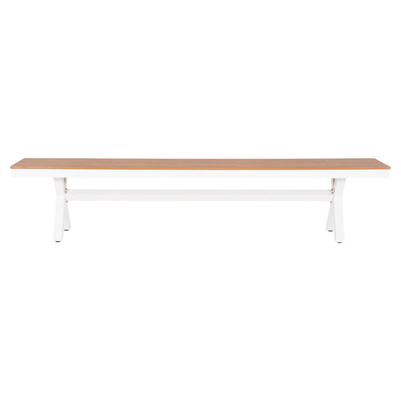 ΠΑΓΚΑΚΙ ΑΛΟΥΜΙΝΙΟΥ TAWNEE HM6040.02 ΛΕΥΚΟ-POLYWOOD ΚΑΘΙΣΜΑ ΦΥΣΙΚΟ 220x36x44,5Υεκ.